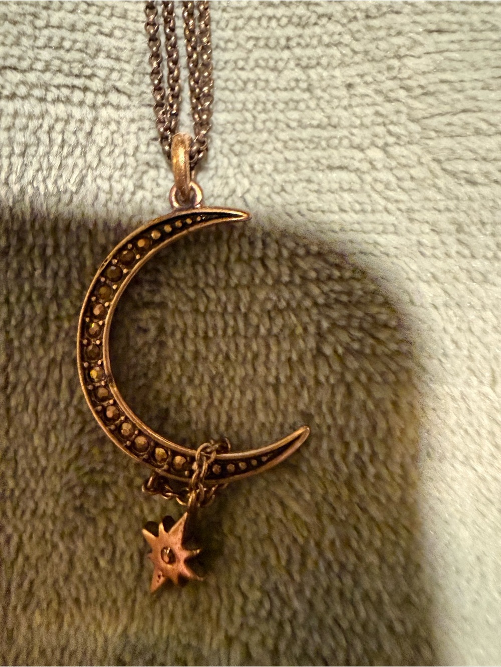 Lucky Brand Gold-Tone Crescent Moon with Star Charm Necklace - Picture 3 of 5
